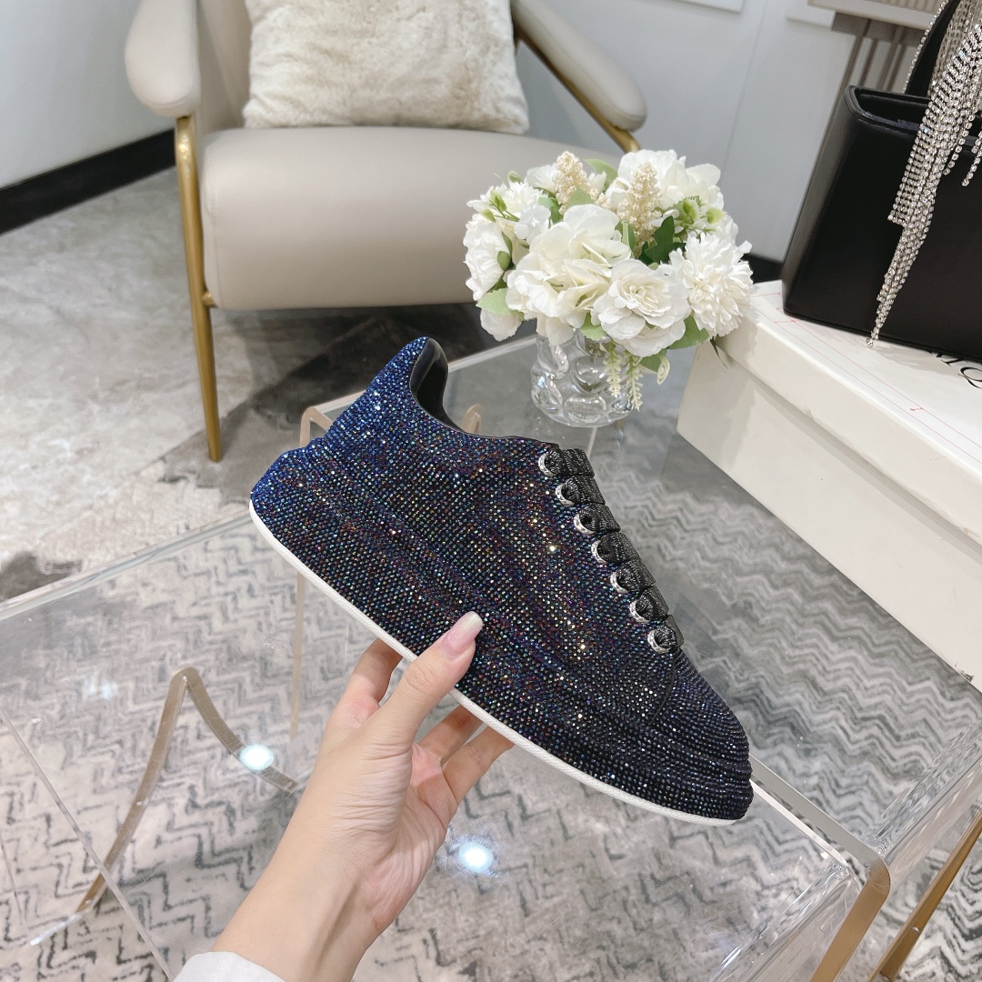 Alexander McQueen Crystal Embellished Velvet Sneakers Gradient Color 2025SS 6 a1618679767870 2172