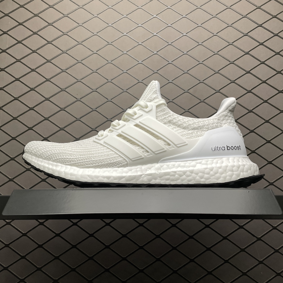 180 AD 阿迪 Ultra Boost 4.0 UB4.0 全掌爆米花 针织黑条纹 透气跑步鞋 BB6168