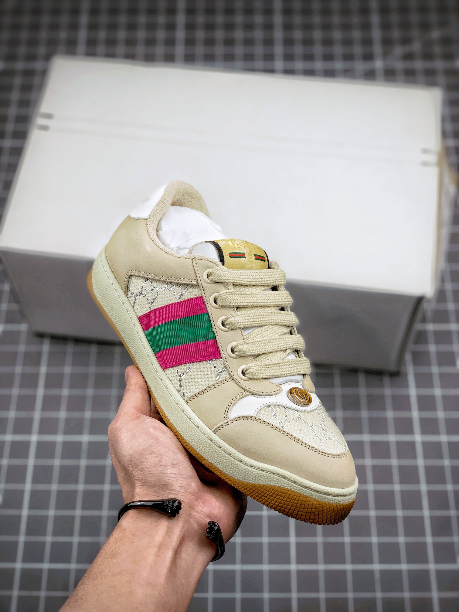550  Gucci Distressed Screener sneaker古驰小脏鞋系列