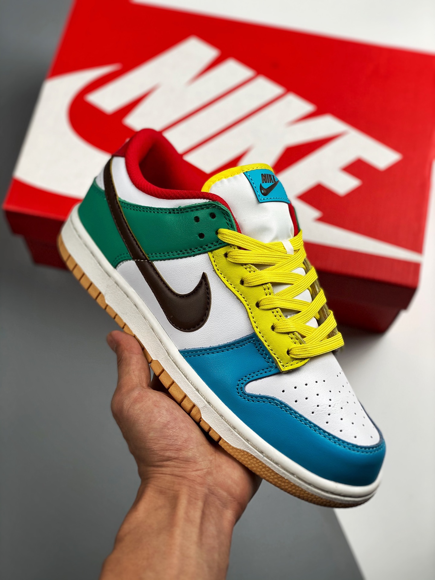 Nike Dunk Low SE "Free99" white red blue, big factory pure original production #original factory woven label, consisten…