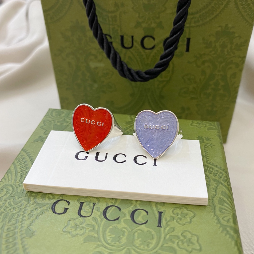 NO:553378,Gucci Gucci 925 sterling silver enamel love ring size 10# 12# 14# 16# 18# 20# 22#, Gucci ring, gucci, gucci, ring, pure silver19860909Gucci古驰925纯银珐琅爱心戒指 尺寸10# 12# 14# 16# 18# 20# 22#,古驰戒指,gucci,gucci,ring,pure silver,Jewelry
