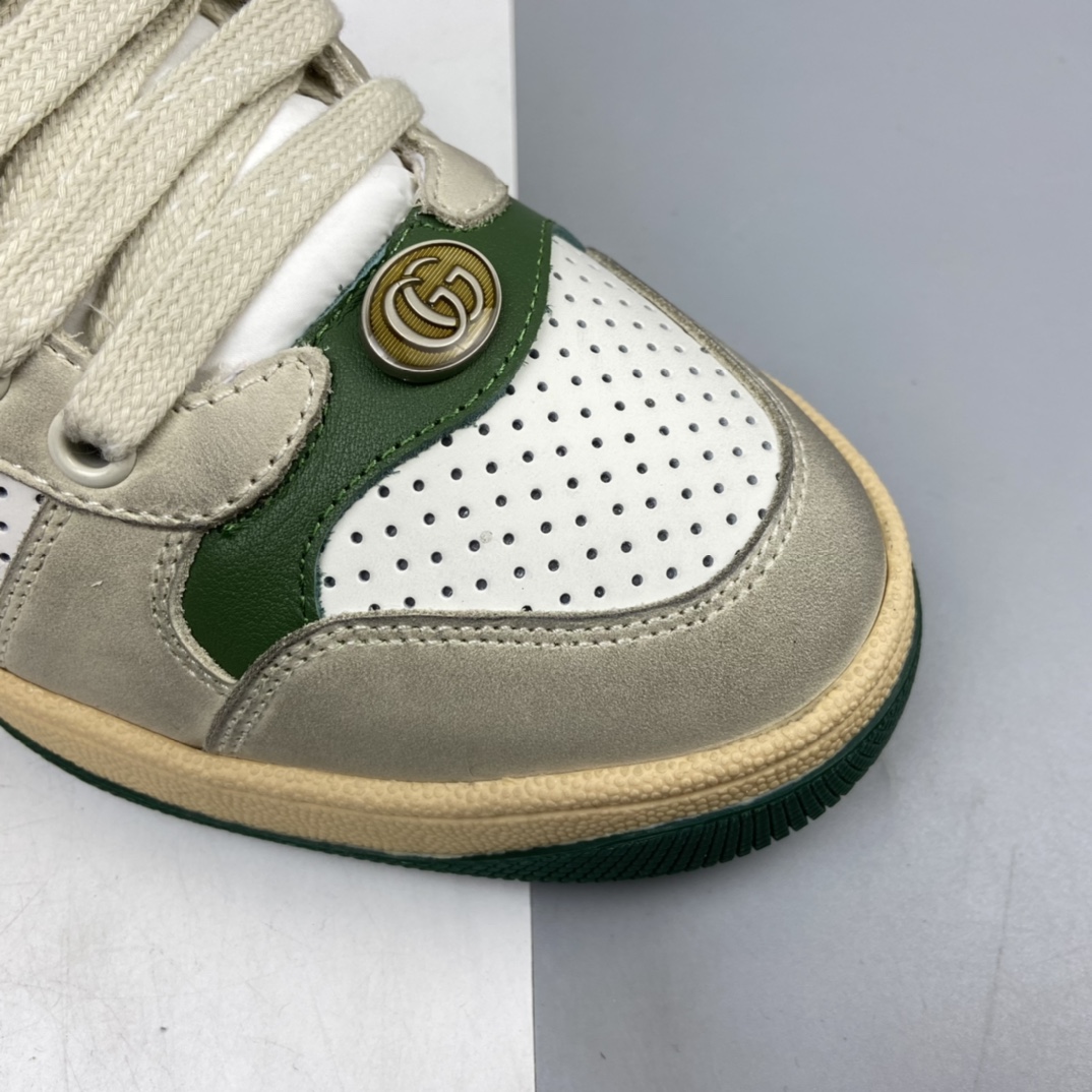 P280 Gucci古驰小脏鞋系列Distressed Screener sneaker 经典原型复古百搭做旧小脏板鞋