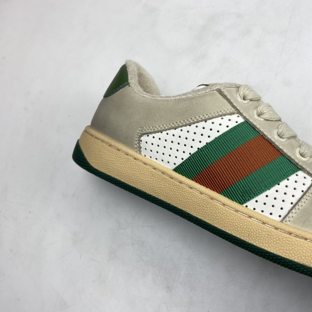 P280 Gucci古驰小脏鞋系列Distressed Screener sneaker 经典原型复古百搭做旧小脏板鞋