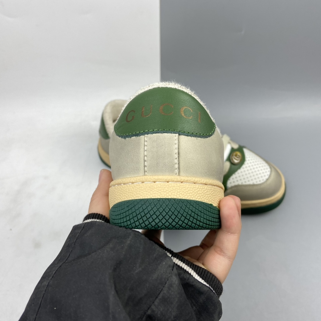 P280 Gucci古驰小脏鞋系列Distressed Screener sneaker 经典原型复古百搭做旧小脏板鞋