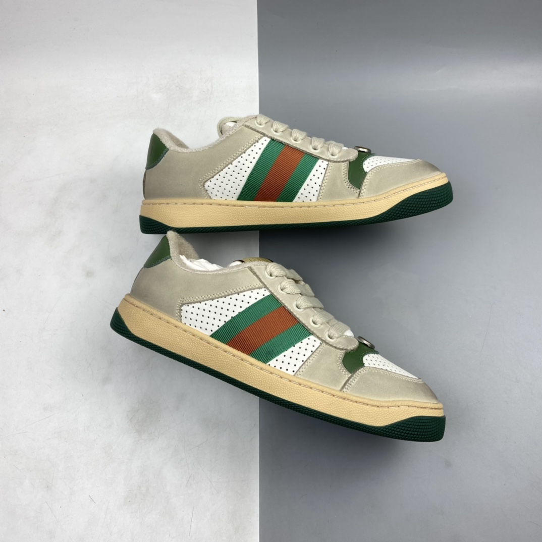 P280 Gucci古驰小脏鞋系列Distressed Screener sneaker 经典原型复古百搭做旧小脏板鞋