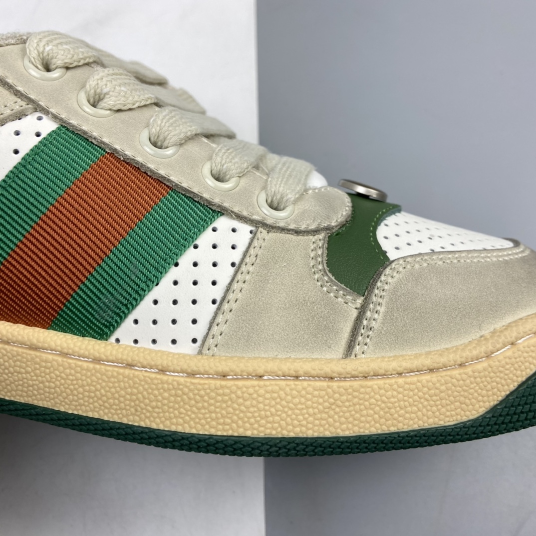 P280 Gucci古驰小脏鞋系列Distressed Screener sneaker 经典原型复古百搭做旧小脏板鞋