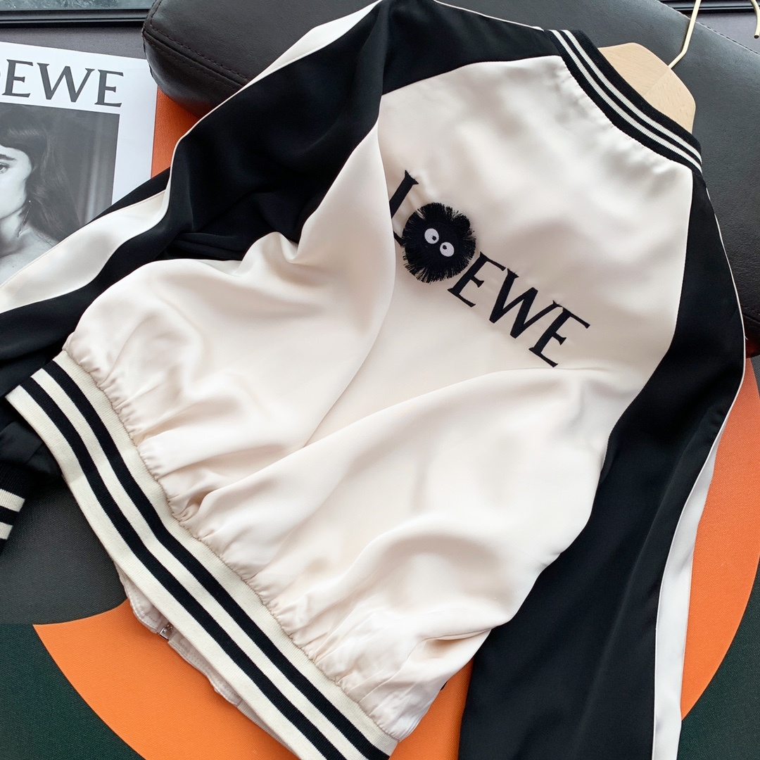 LOEWE撞色防晒棒球服香槟色绿色S