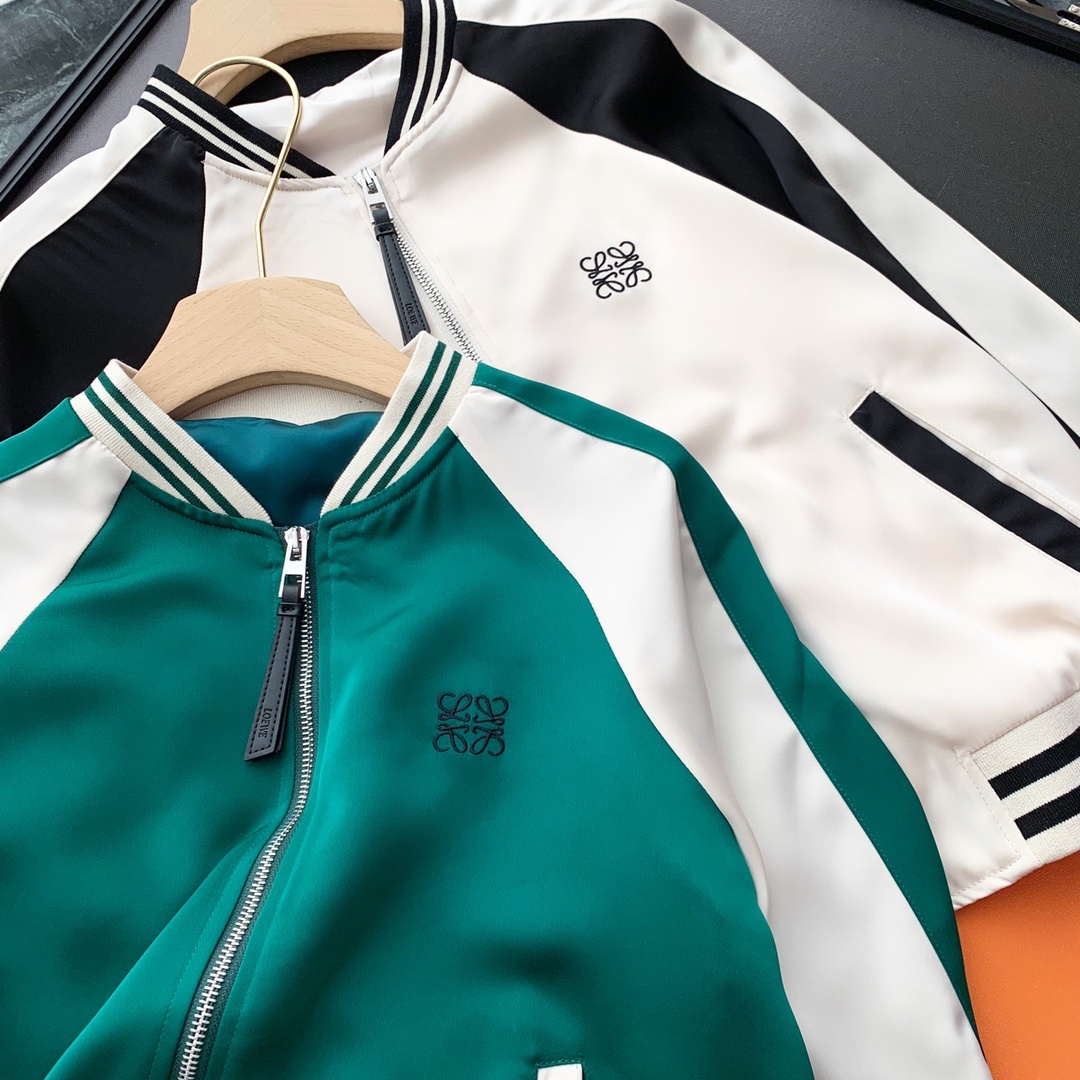 LOEWE撞色防晒棒球服香槟色绿色S