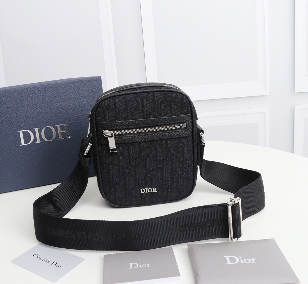 Dior Messenger Bags Beige Black Yellow Printing Cowhide Nylon Oblique