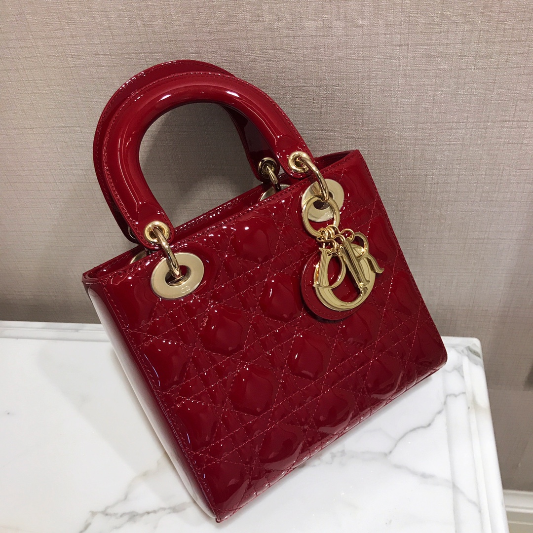 Dior Lady Handbags Crossbody & Shoulder Bags Burgundy Red