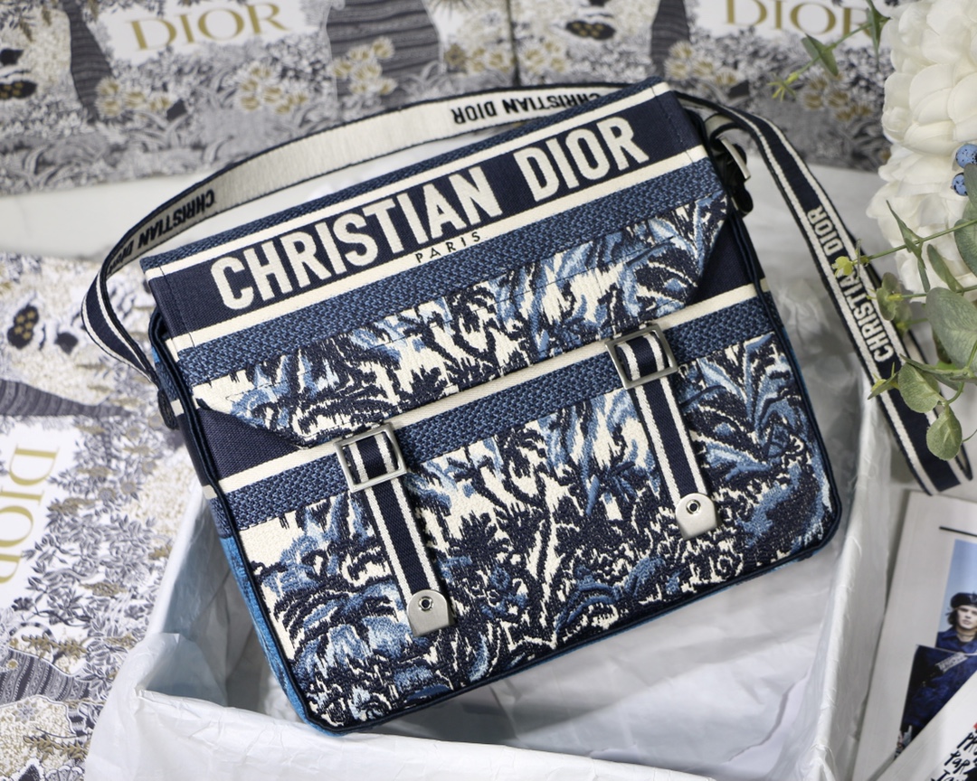 DIOR Messenger Bag Canvas Vintage Print Crossbody Backpack
