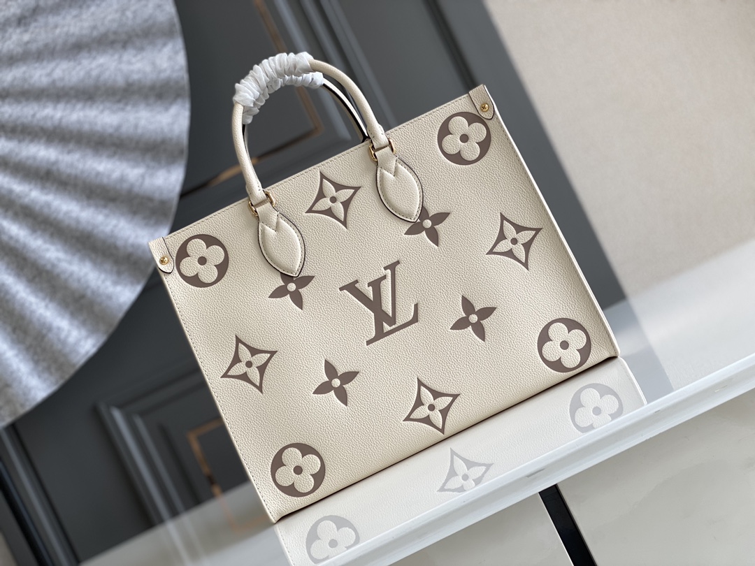 Louis Vuitton LV Onthego Sale
 Handbags Tote Bags Beige White Cowhide M45494