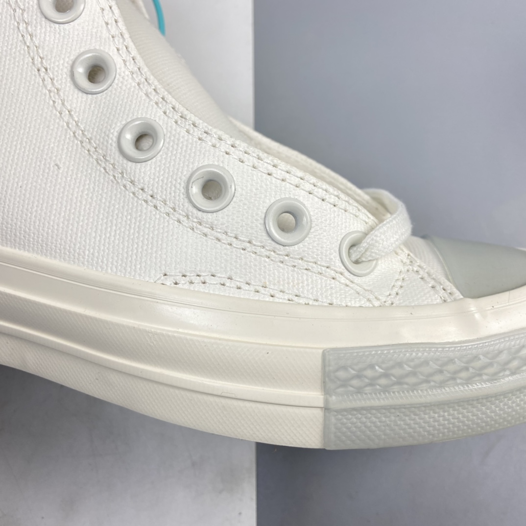 P140 Converse Chuck Taylor All Star 1970s Hi”Beige/Light Blue”复古三星标高帮休闲运动硫化百搭板鞋“帆布米白浅蓝果冻”569540C