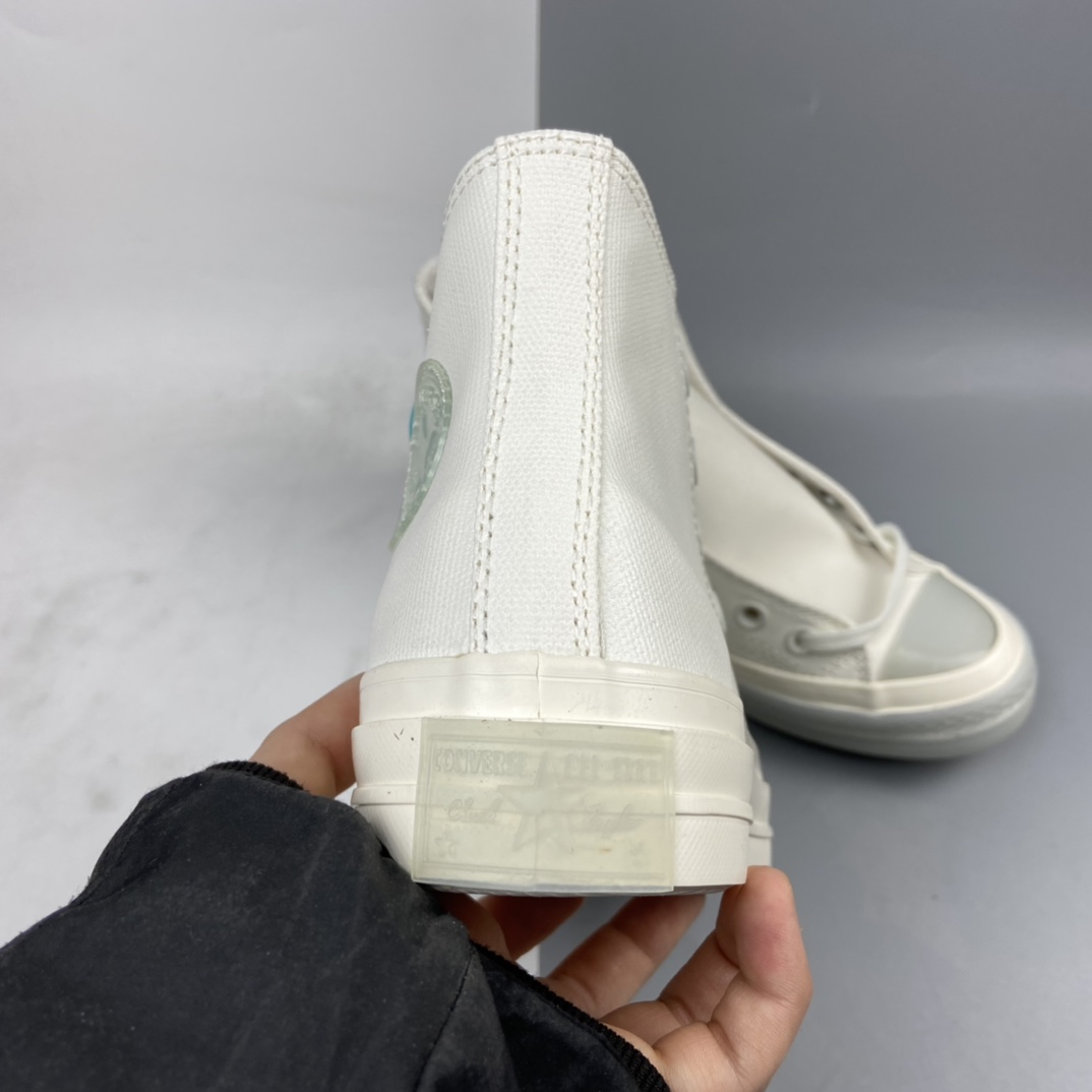 P140 Converse Chuck Taylor All Star 1970s Hi”Beige/Light Blue”复古三星标高帮休闲运动硫化百搭板鞋“帆布米白浅蓝果冻”569540C