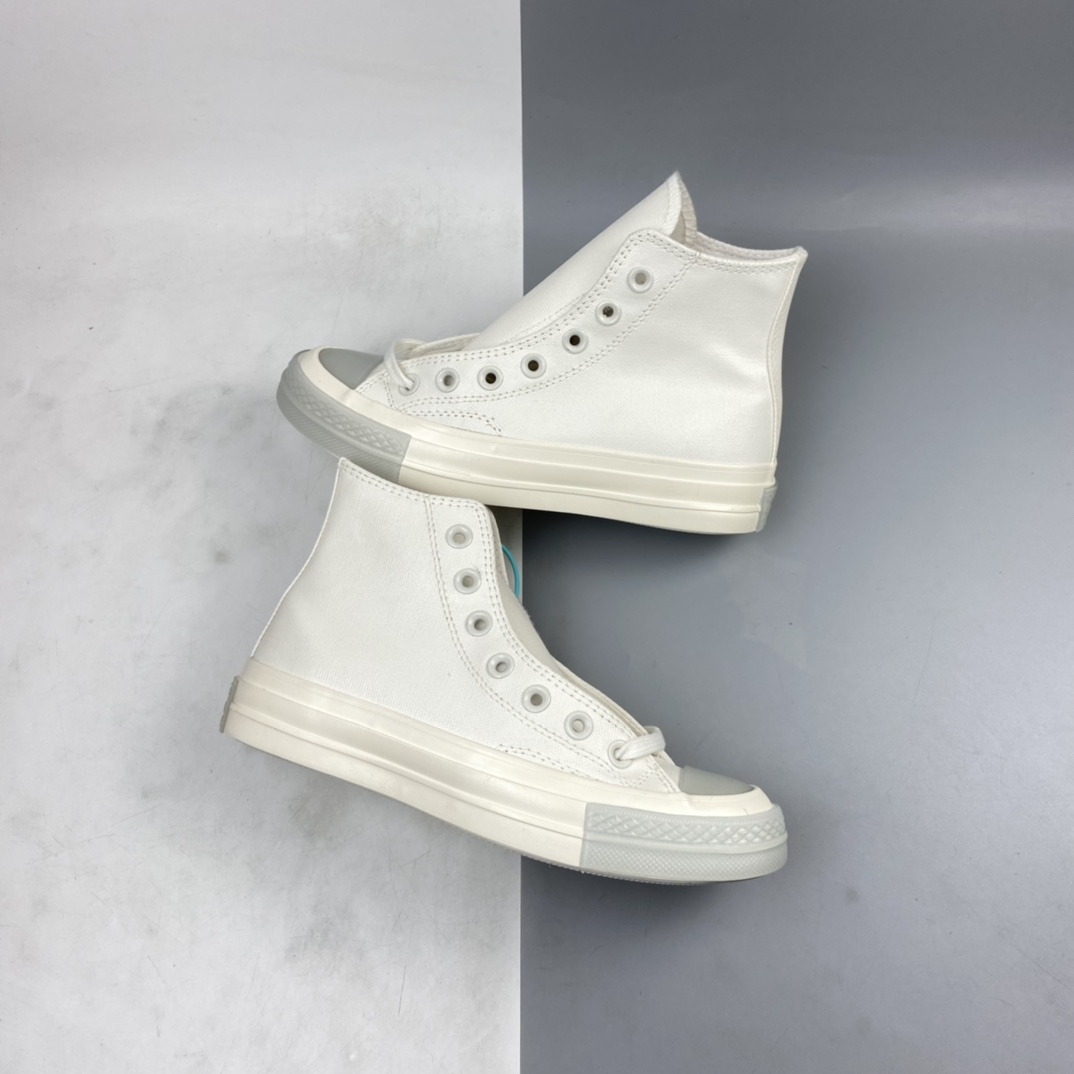 P140 Converse Chuck Taylor All Star 1970s Hi”Beige/Light Blue”复古三星标高帮休闲运动硫化百搭板鞋“帆布米白浅蓝果冻”569540C
