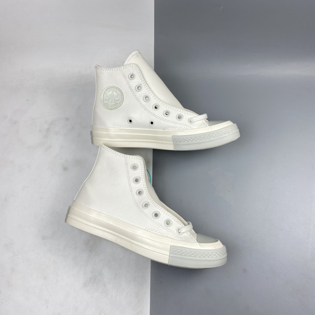 P140 Converse Chuck Taylor All Star 1970s Hi”Beige/Light Blue”复古三星标高帮休闲运动硫化百搭板鞋“帆布米白浅蓝果冻”569540C