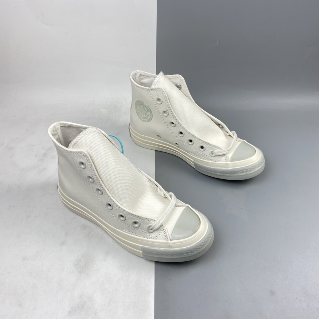 P140 Converse Chuck Taylor All Star 1970s Hi”Beige/Light Blue”复古三星标高帮休闲运动硫化百搭板鞋“帆布米白浅蓝果冻”569540C