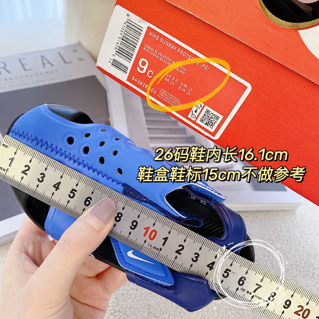 图片[3]-下单备注：专柜版NK飞机翼洞洞凉鞋 尺码：22-35，秒杀支持退换 📣📣不同品牌，不同系列的鞋子，鞋码存在差异 所以一定要量一下宝宝脚长 根据宝宝脚长+ 0.5-1cm左右选码✅-选品中心