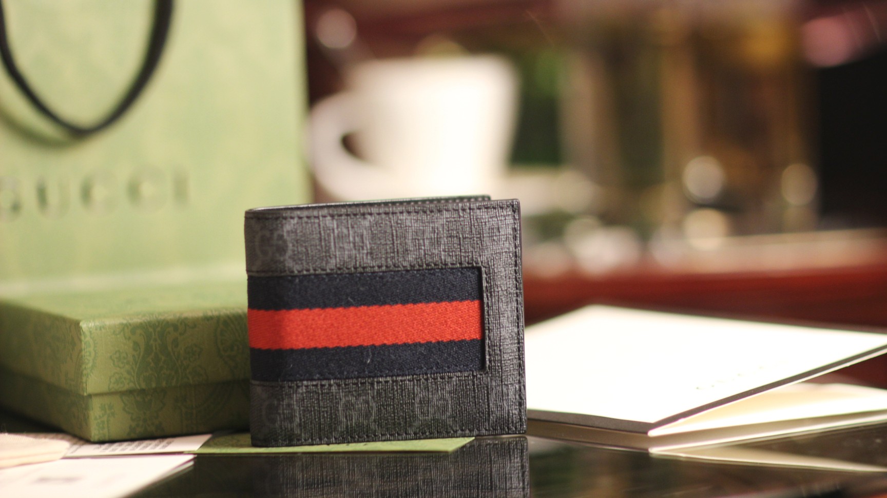 Webbing PVC Black Compact Wallet