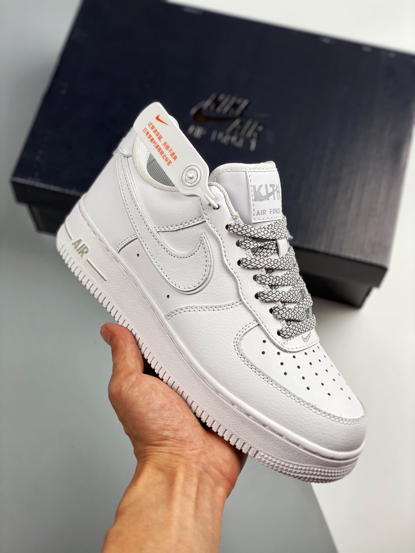 Nike Air Force 1‘07 blanco puro, horma original, cartón original, estilo auténtico de Air Force, enfocado en el canal d…