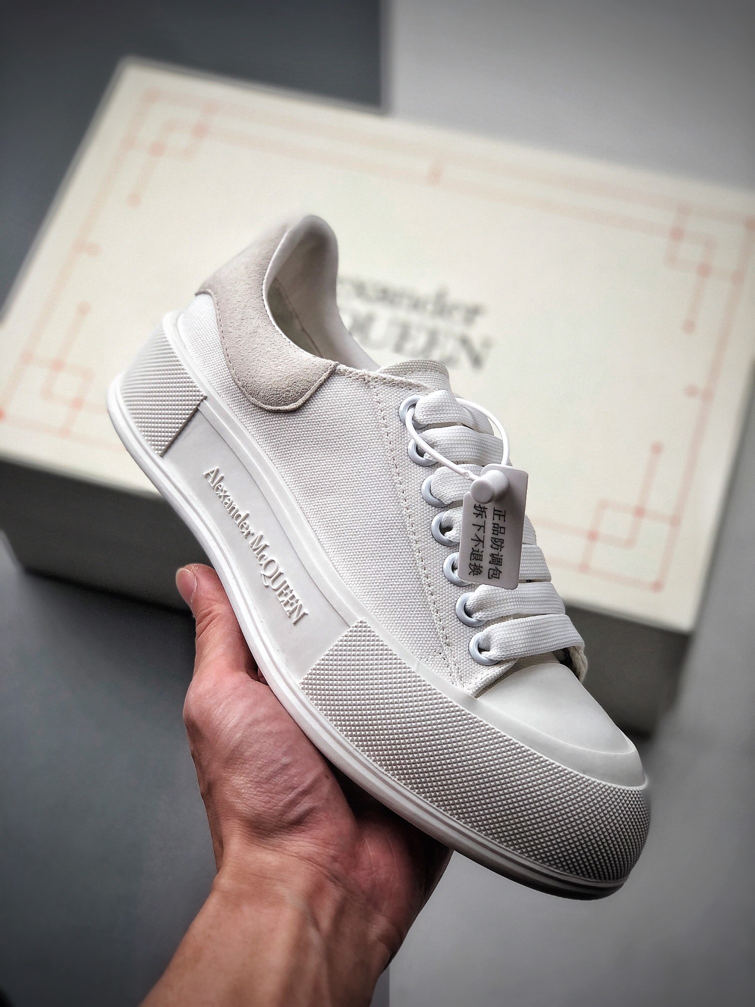 420   2021SS娜扎同款 麦昆Aleander McQuen Deck Lace Up Plimsoll Sneakers普利姆索尔系列