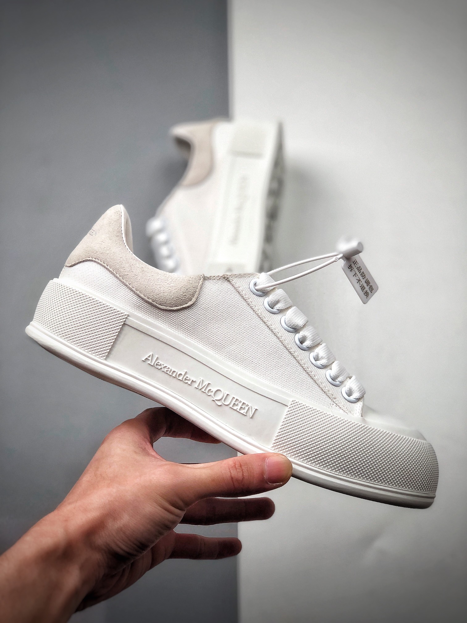 420   2021SS娜扎同款 麦昆Aleander McQuen Deck Lace Up Plimsoll Sneakers普利姆索尔系列