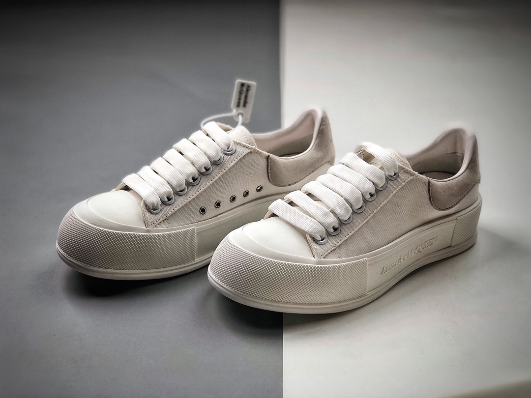 420   2021SS娜扎同款 麦昆Aleander McQuen Deck Lace Up Plimsoll Sneakers普利姆索尔系列