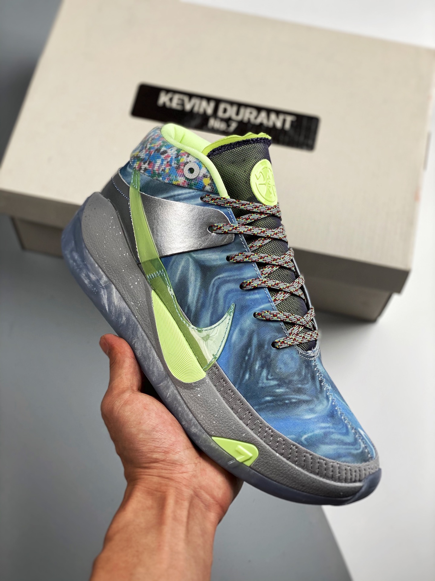 NK Zoom KD 13 azul verde Durant 13ª generación zapatillas de baloncesto con amortiguación para combate real e…