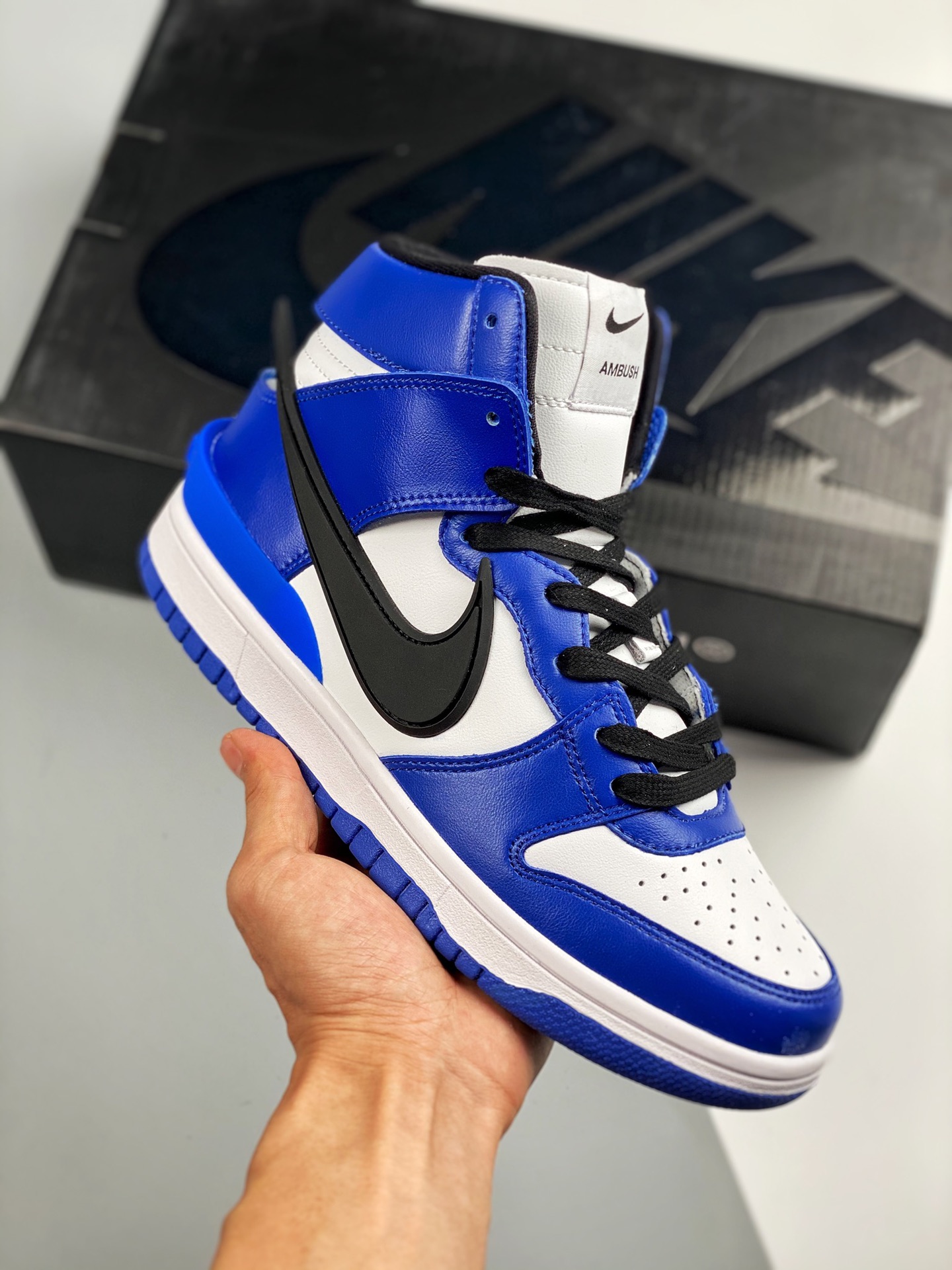 AMBUSH x NK Dunk High blanco/azul, mismo estilo que Kris Wu, producción original de fábrica grande, material de primera…