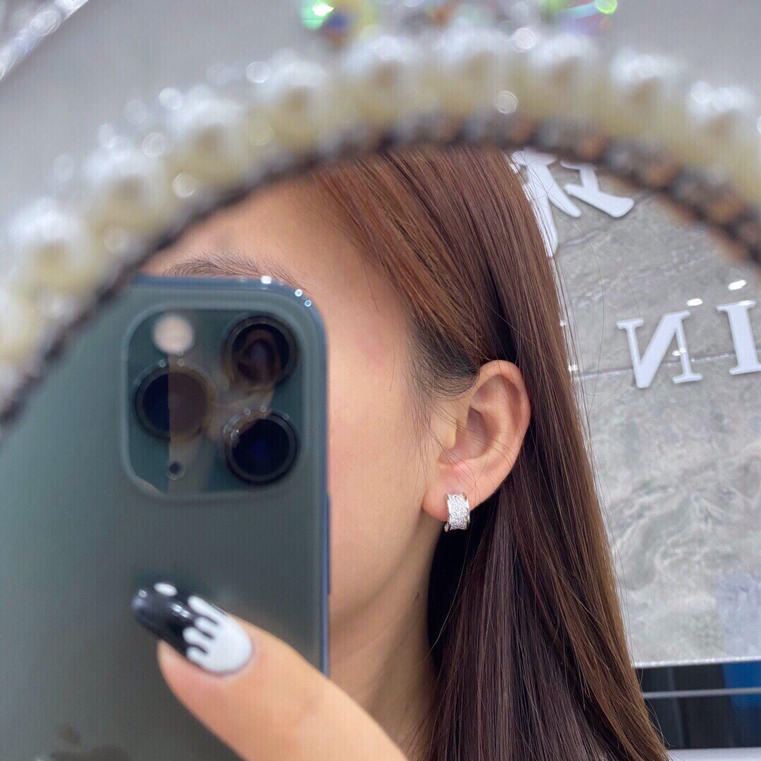 NO:102438,Bulgari slim waist earrings, the upper ears are very beautiful, especially exquisite, 925 material, with flying saucer earplugs, rose gold | platinum 2 colors, Bulgari stud earrings, bvlgari19860909宝格丽小蛮腰耳钉 上耳很好看 特别精致 925材质 配飞碟耳塞 玫瑰金｜白金 2色,宝格丽耳钉,bvlgari,Jewelry
