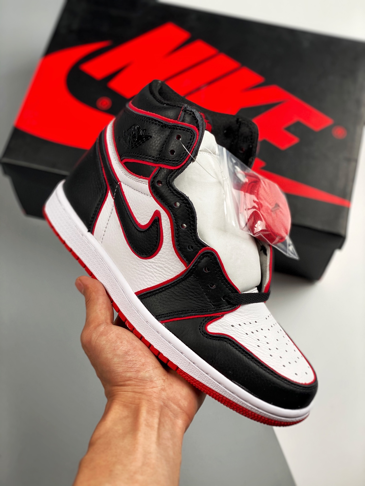 Air Jordan 1 High OG negro rojo infrarrojo, producto de fábrica original puro, calidad techo en el mismo rango de preci…