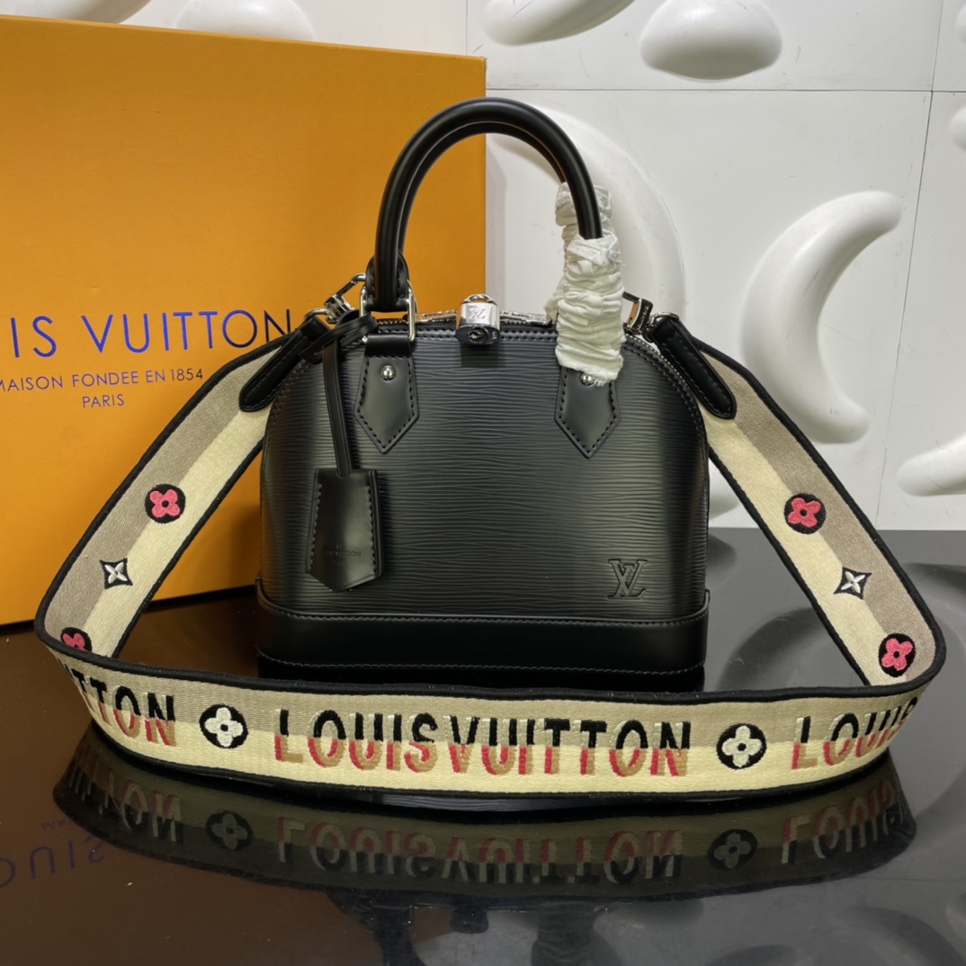 Louis Vuitton LV Alma BB Bags Handbags Embroidery Epi Cowhide M57341