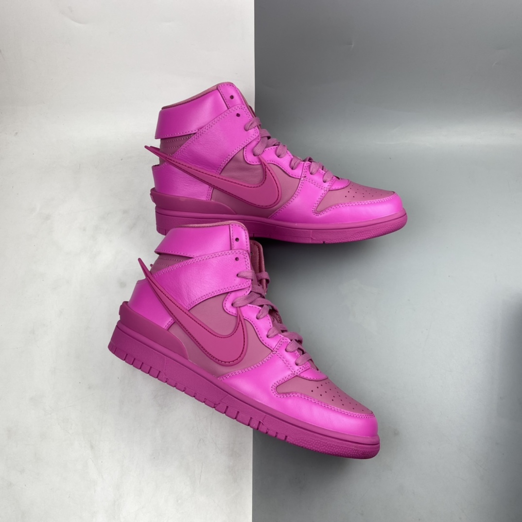 P450 AMBUSH x Nk Dunk High ”Lethal Pink” 扣篮系列高帮休闲运动滑板板鞋 CU7544-600