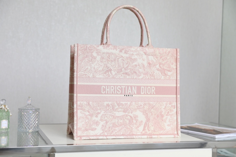 Dior Book Tote Handbags Tote Bags Grey Pink Embroidery Spring/Summer Collection