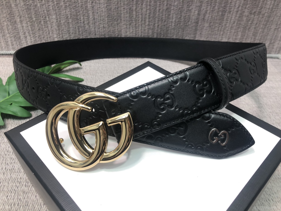 配全套包装礼盒古驰原单头层牛皮压G面