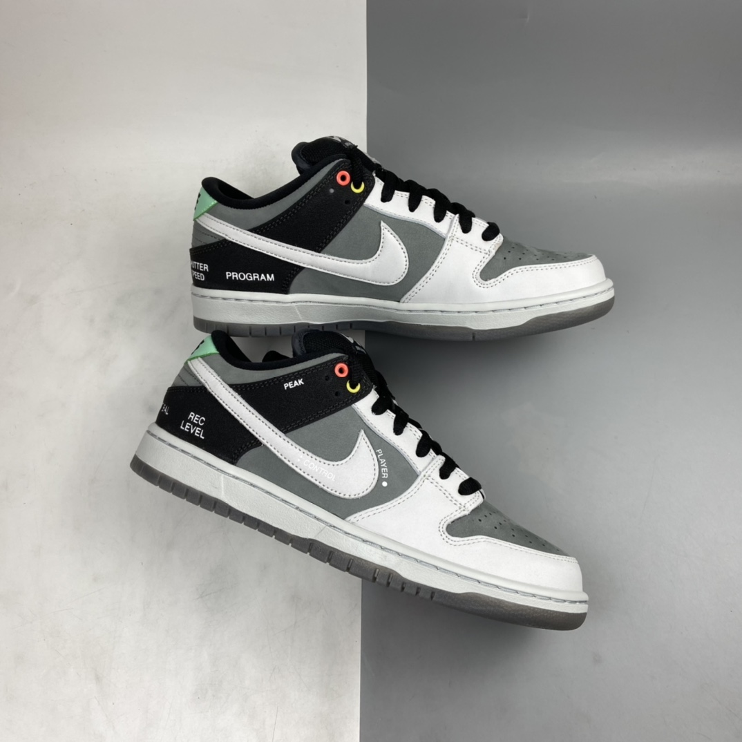 P400 Nike Dunk SB Low Pro ISO 摄相机联名 黑灰扣篮系列 复古休闲运动滑板鞋 CV1659-001