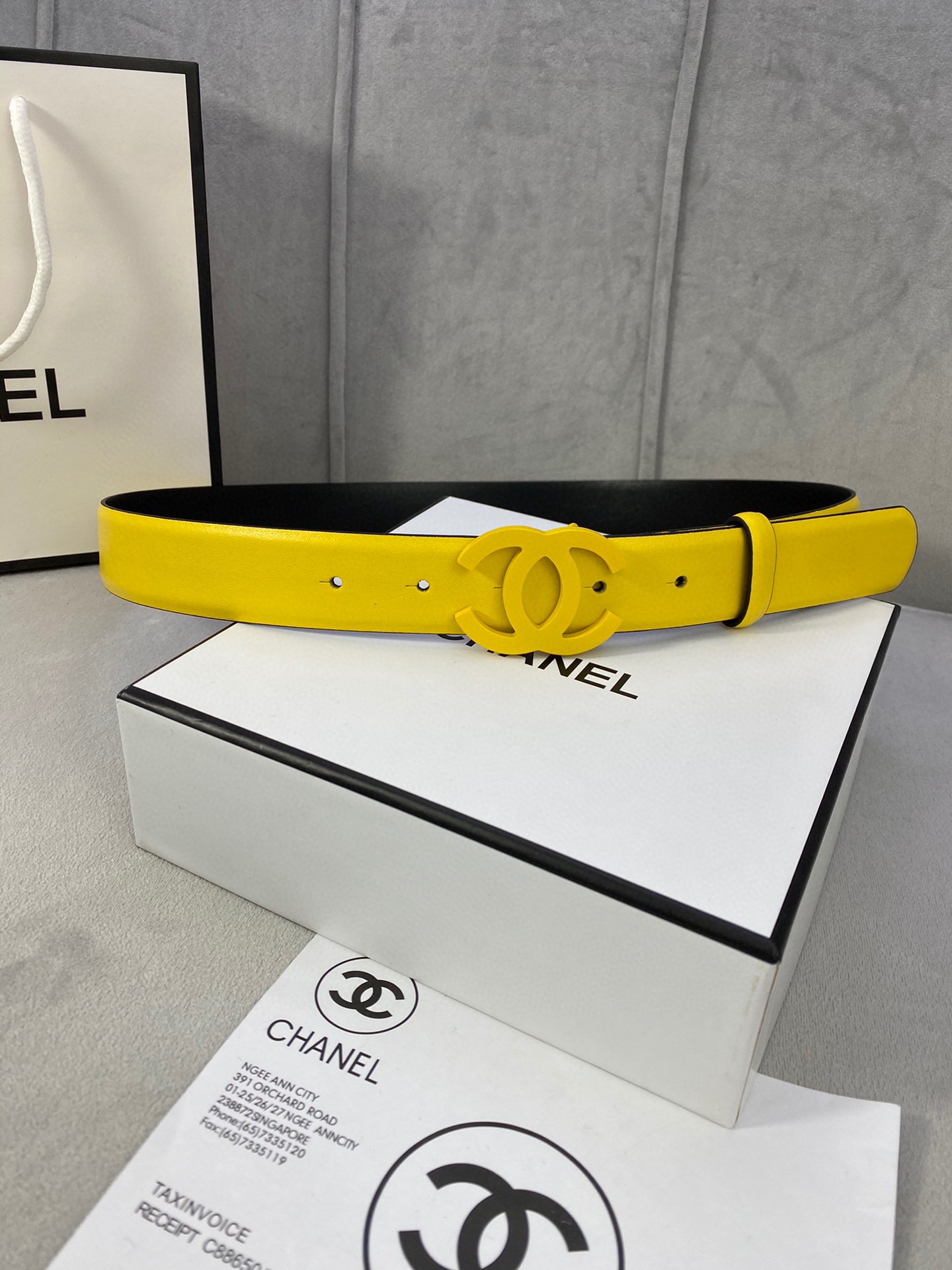  宽度3.0cm Chanel （香奈儿）女士腰带（小牛皮）经典扣头（内侧cnc走光处理）边角手感圆润配