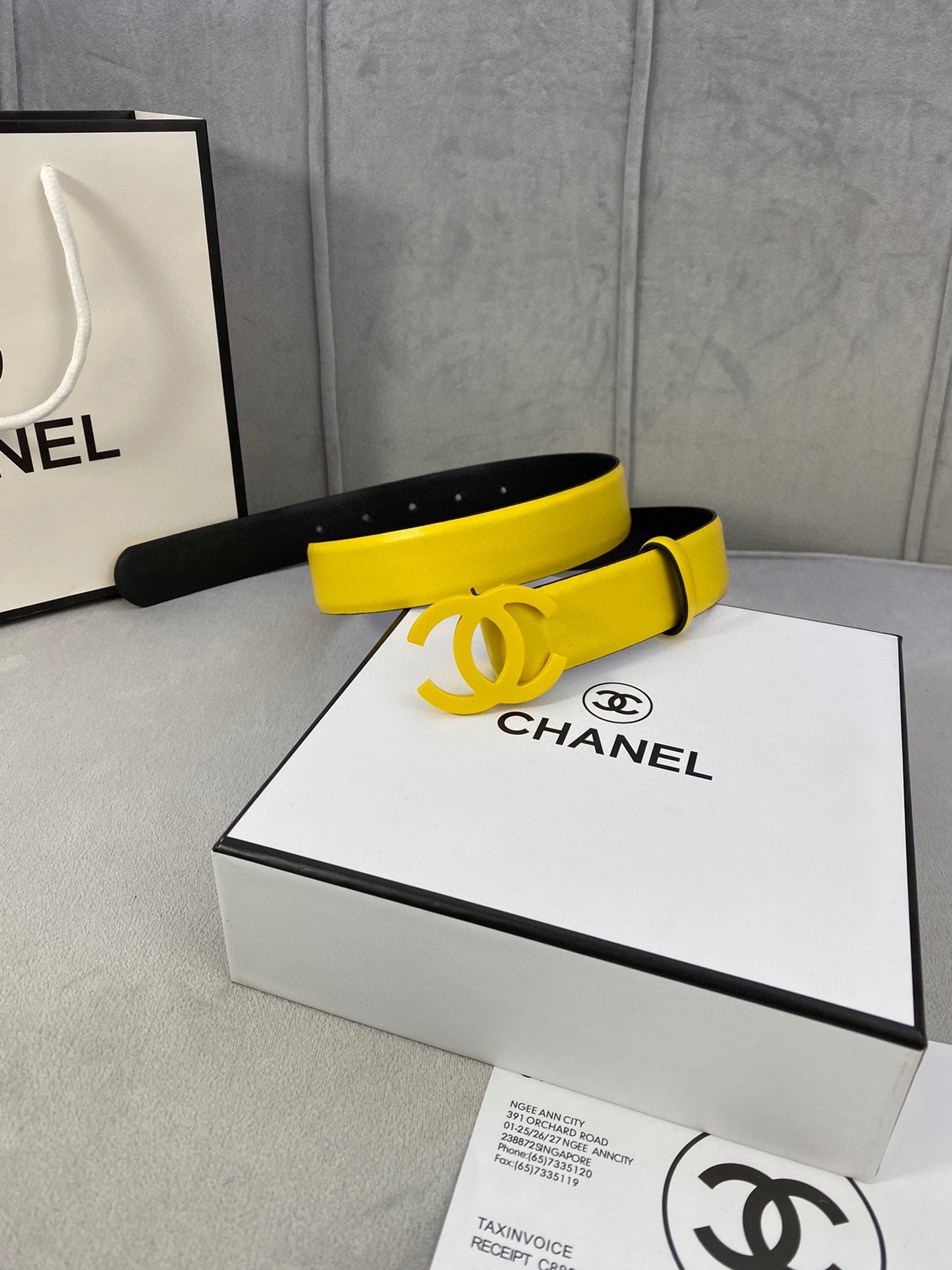 宽度3.0cm Chanel （香奈儿）女士腰带（小牛皮）经典扣头（内侧cnc走光处理）边角手感圆润配