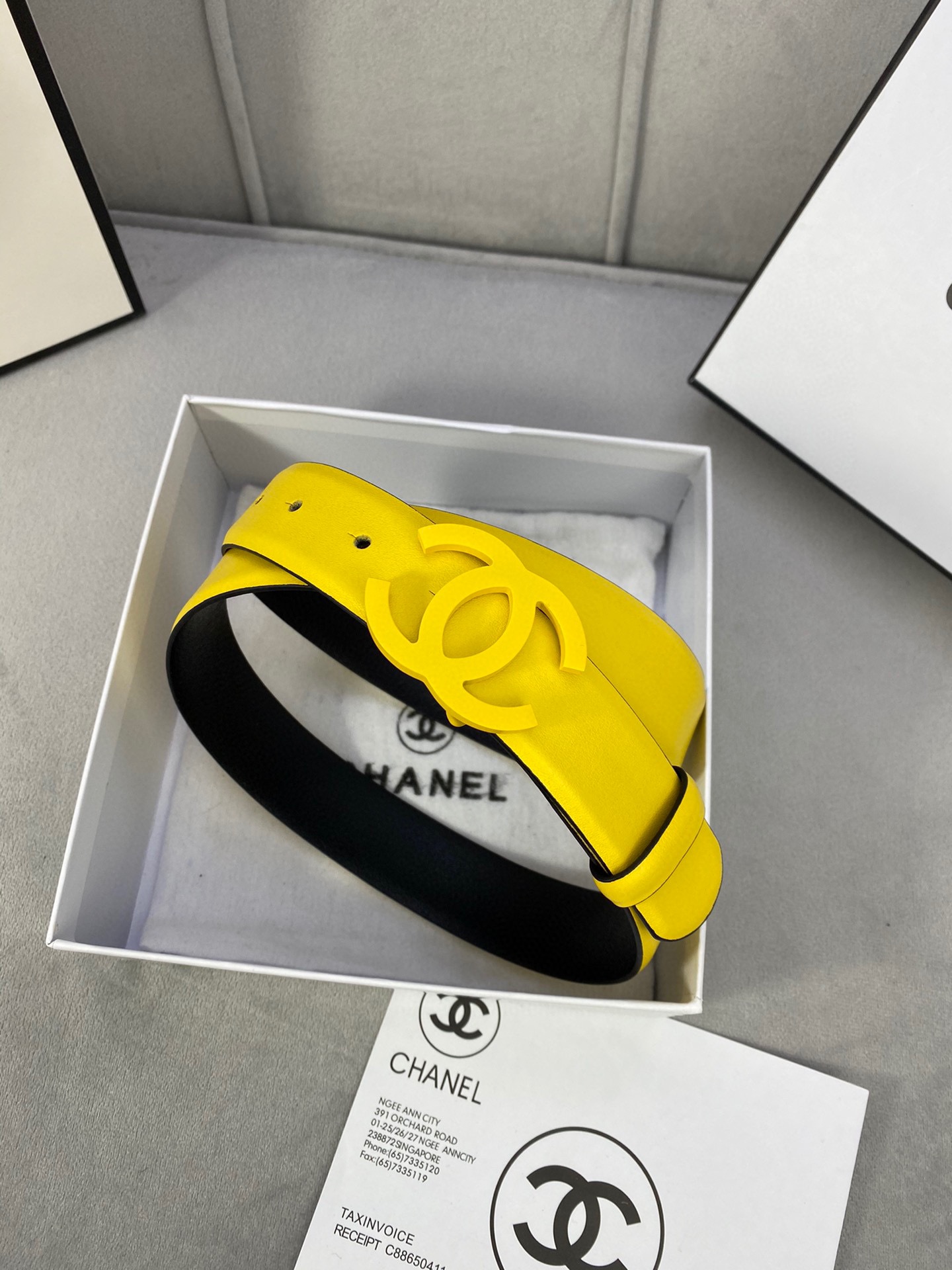  宽度3.0cm Chanel （香奈儿）女士腰带（小牛皮）经典扣头（内侧cnc走光处理）边角手感圆润配