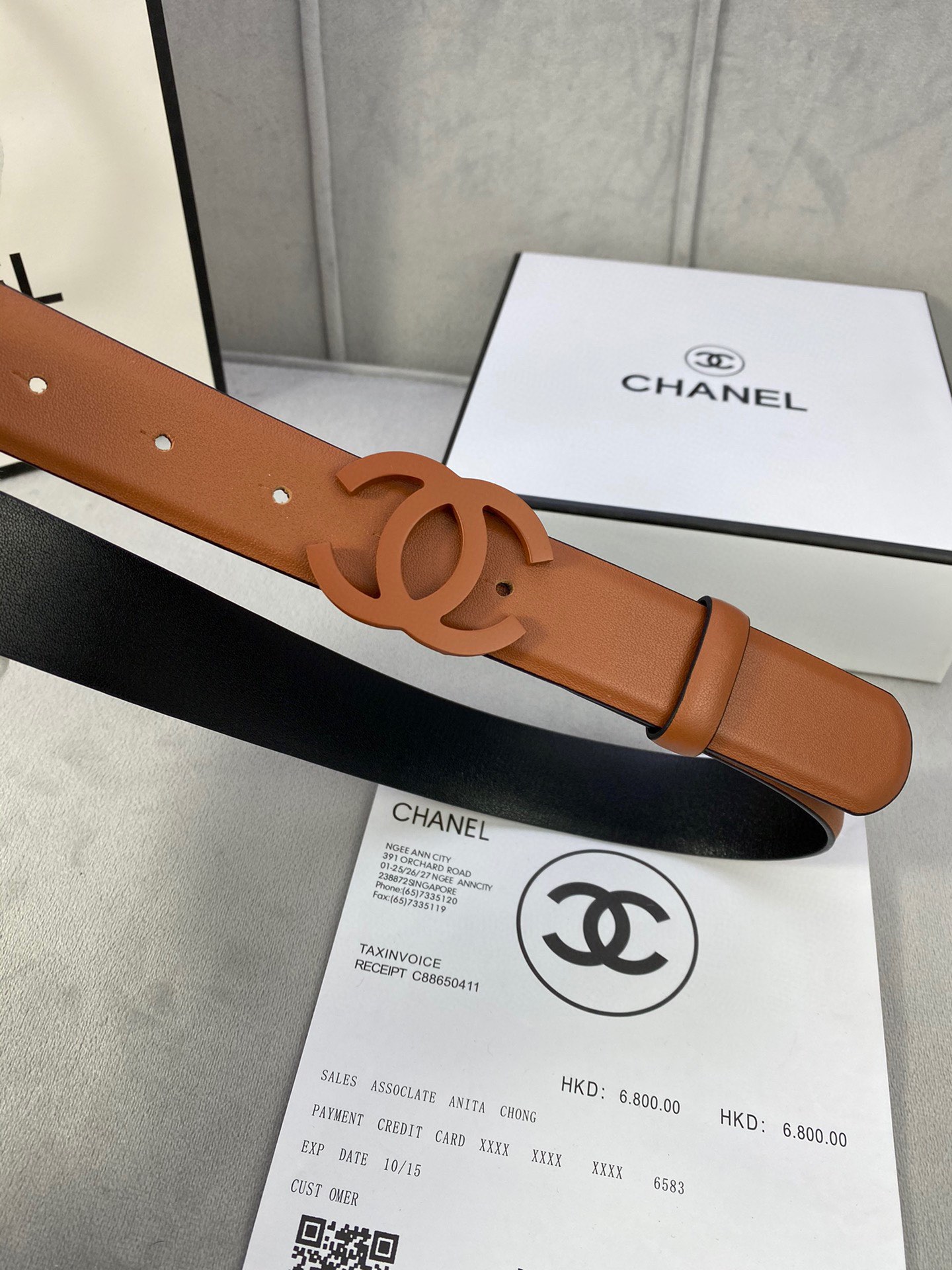  宽度3.0cm Chanel （香奈儿）女士腰带（小牛皮）经典扣头（内侧cnc走光处理）边角手感圆润配