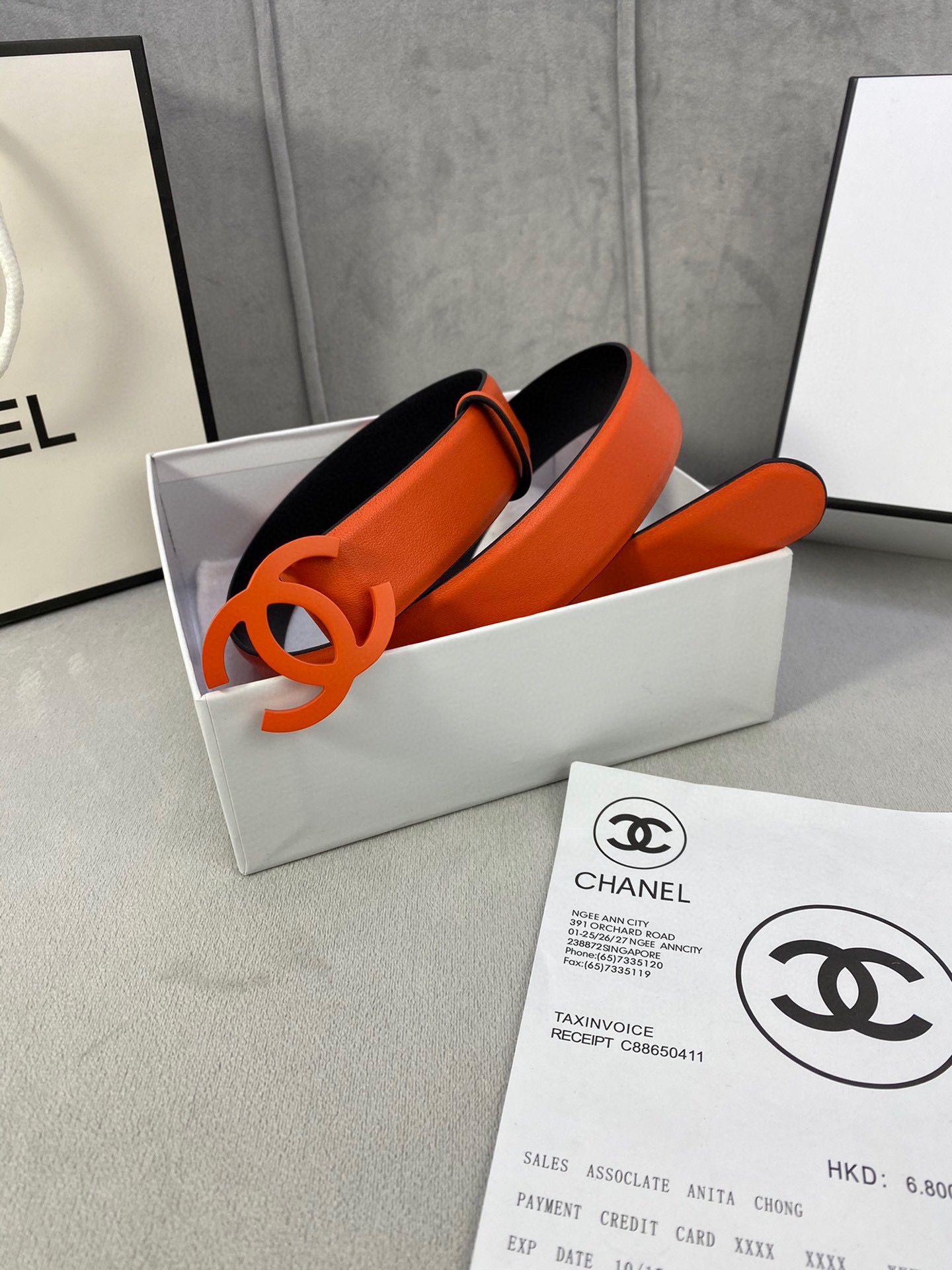  宽度3.0cm Chanel （香奈儿）女士腰带（小牛皮）经典扣头（内侧cnc走光处理）边角手感圆润配