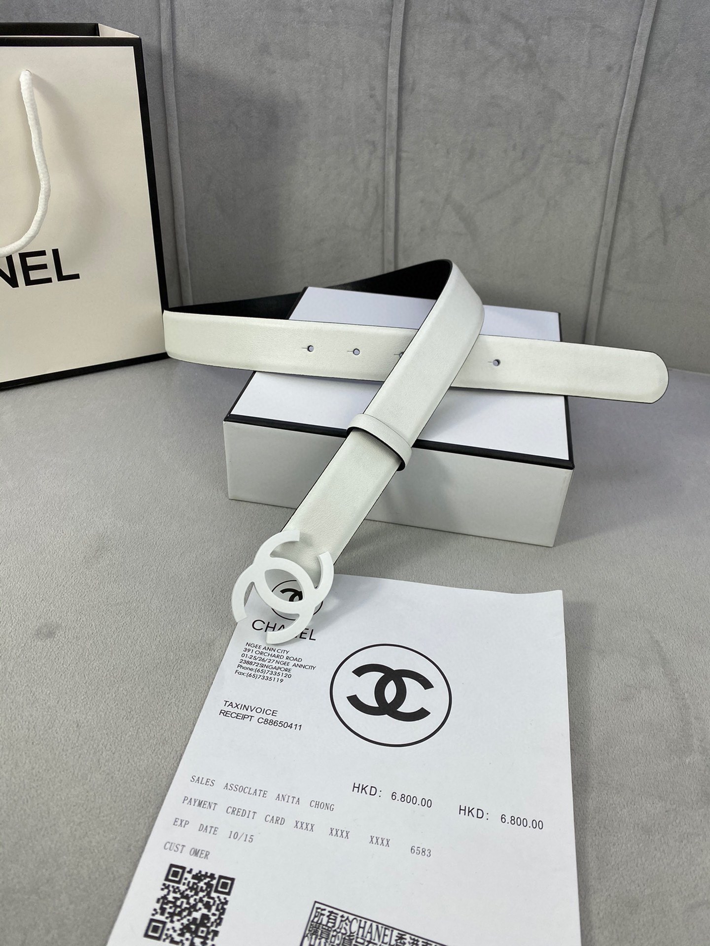  宽度3.0cm Chanel （香奈儿）女士腰带（小牛皮）经典扣头（内侧cnc走光处理）边角手感圆润配