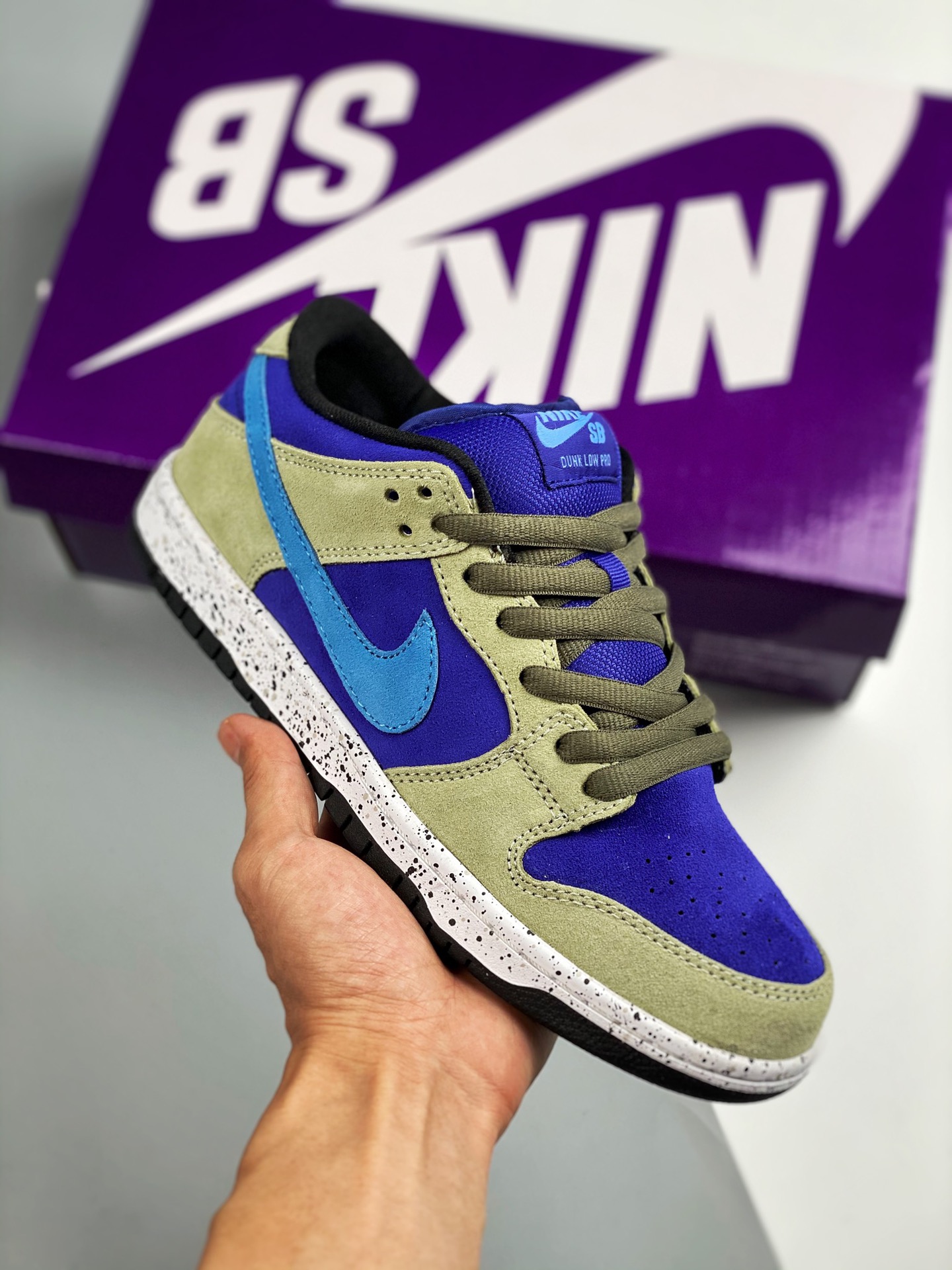 NK Dunk SB "Celadon" azul caqui, celadón, hecho con plantilla de canal original, primer lanzamiento real #etiqueta teji…