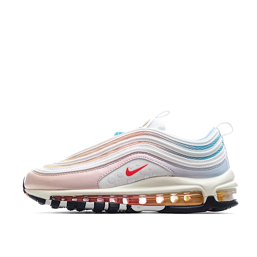 H5 Nike Air Max 97 彩虹渐变 原装批次子弹 拆解原鞋开发 打造全市场最强版本子弹 这里只对比原鞋 市场首家原模原气垫 拒绝套用公底原档案Swoosh电绣 卡色匹配原版
