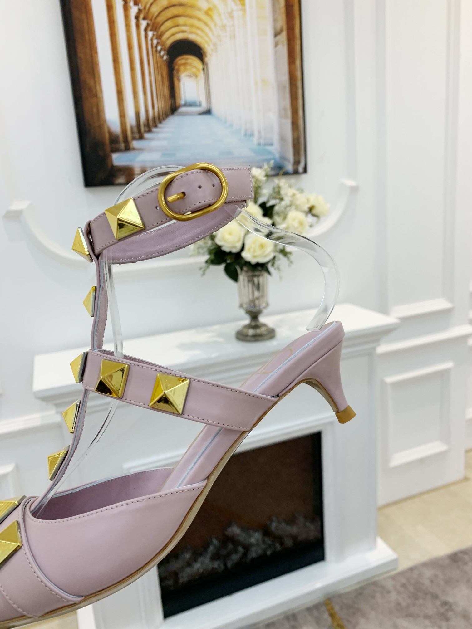 Valentino Valentino primavera y verano nuevos zapatos remachados en el nuevo ------- ¡------- último