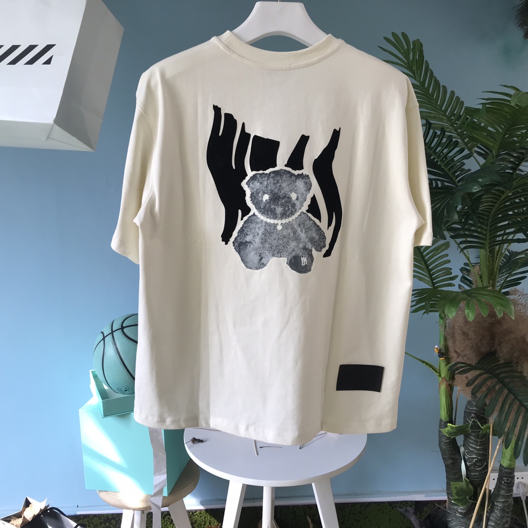 WE11 植绒夜光小熊tee-AH团队