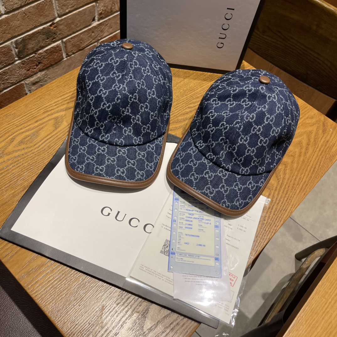 Gucci Chapeaux Casquette De Baseball Styliste modéliste
 Bleu Denim bleu Unisexe Série printemps