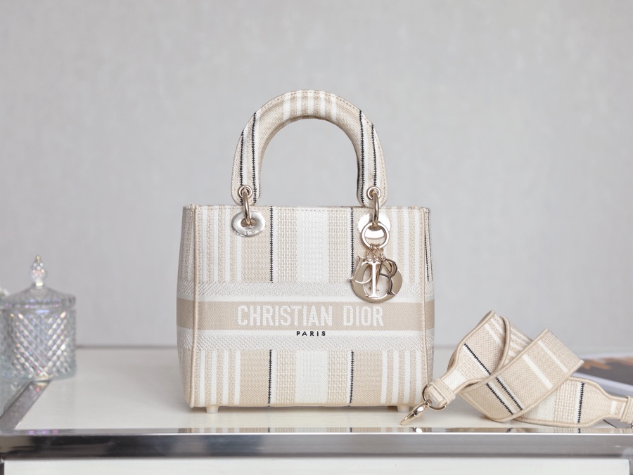 Dior Lady Bags Handbags Apricot Color Gold Embroidery
