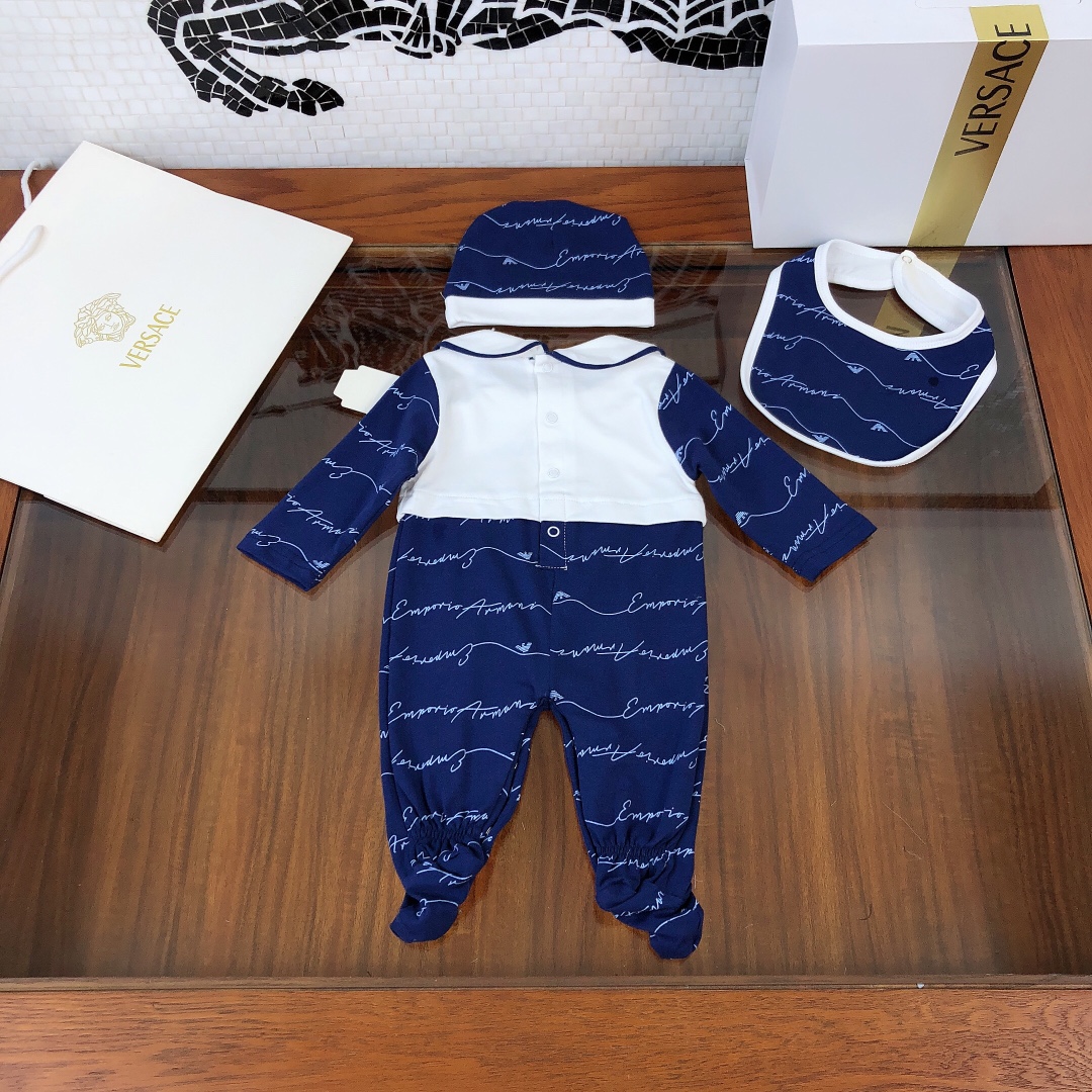 2021 Armani Summer Baby Costume Set: Hatch, Hat, Towels – High-End Exclusive! - 图片 3