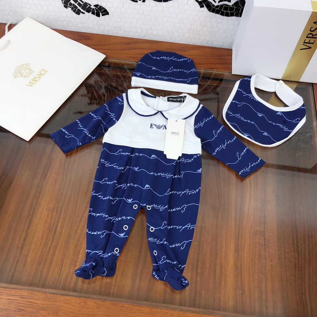 2021 Armani Summer Baby Costume Set: Hatch, Hat, Towels – High-End Exclusive! - 图片 2